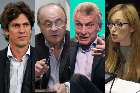 Lousteau, Moreau y Fernández Sagasti, en contra. Maurcio Macri, a favor.