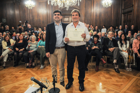 Juano Villafañe junto a Juan Manuel Valdés, uno de los impulsores del homenaje.