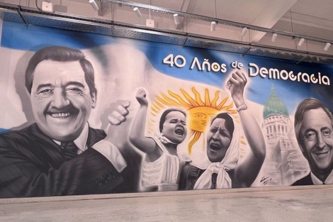 Denuncian que Victoria Villarruel ordenó tapar un mural en homenaje a los 40 años de democracia
