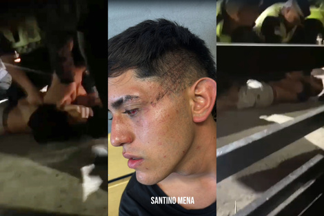 Los estudiantes golpeados por la policía tucumana.| (Fuente: Capturas de video)
