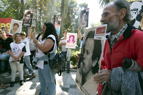 La foto de Alberto Piccinini estuvo presente en el acto en Tribunales.  (Fuente: Andres Macera)