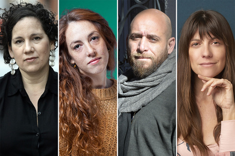 Melina Torres, Paula Galansky, Javier Núñez y Romina Tamburello. (Fuente: Archivo Rosario12)