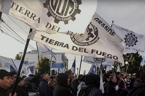 La UOM seccional Río Grande impulsa las protestas. (Fuente: Capturas de video)
