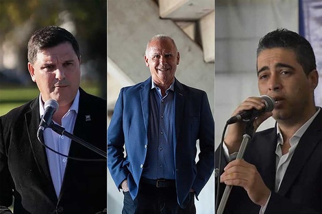 Los actuales intendentes Cominelli (Beltrán),  Escalante (Roldán) y De Grandis (Puerto San Martín). (Fuente: Archivo Rosario12)