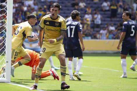 Di Lollo grita el gol, que no le alcanzó a Boca siquiera para ganar