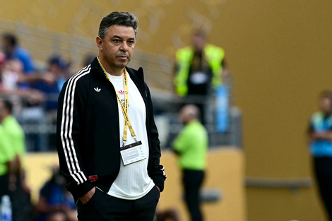 Gallardo durante el duelo en el que River fue eliminado por Inter