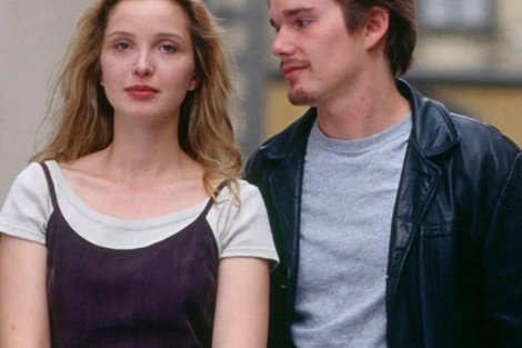 Julie Delpy y Ethan Hawke en Antes del amanecer (1995). (Fuente: Archivo)