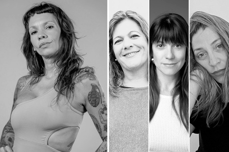 Lala Brillos, autora y directora. Gaby Bertazzo, Romi Tamburello y Candela Farina, actrices de El descanso. 