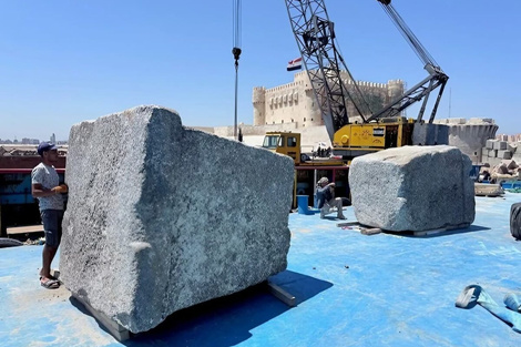 Los bloques del Faro de Alejandría están casi perfectos.