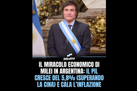 Milei y el disparate de un medio italiano. (Fuente: Redes sociales)
