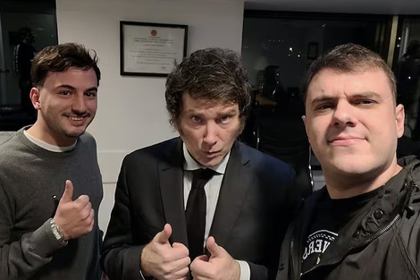 Agustín Romo, Javier Milei y el Gordo Dan. (Fuente: Imagen web)