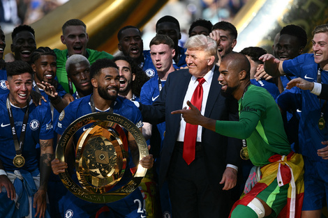 Trump, metido en el festejo de los jugadores de Chelsea