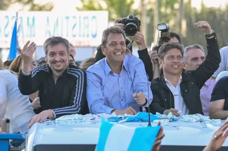 Maximo Kirchnera, Sergio Massa y Axel Kicillof buscan garantizar espacios para un armado común. 