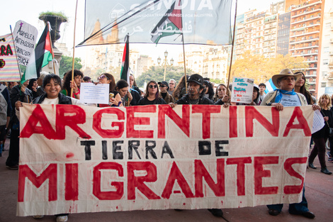 Migrantes movilizadas en la marcha del último 8 de marzo. (Fuente: Archivo)