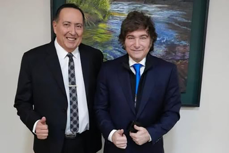 Jorge Ledesma, en Chaco, con Javier Milei. (Fuente: Redes sociales)
