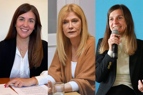 Natalia Blanco, Verónica Magario y Fernanda Raverta.  (Fuente: Archivo)