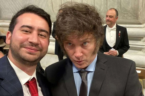 Javier Milei junto a Nahiel Sotelo. (Fuente: Redes sociales)