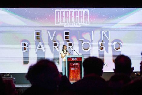 Evelin Barroso, pastora de la iglesia evangélica Cita con la Vida, en La Derecha Fest. (Fuente: Redes sociales)