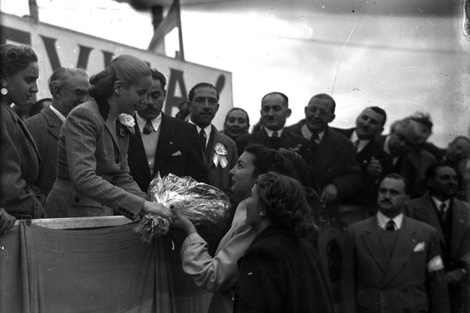 Evita en Rosario, fotografiada por Chiavazza. (Fuente: Gentileza)