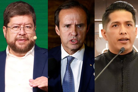 Los candidatos Doria Medina, Tuto Quiroga y Andrónico Rodríguez. 