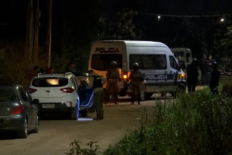 La policia uruguaya en el lugar de los hechos