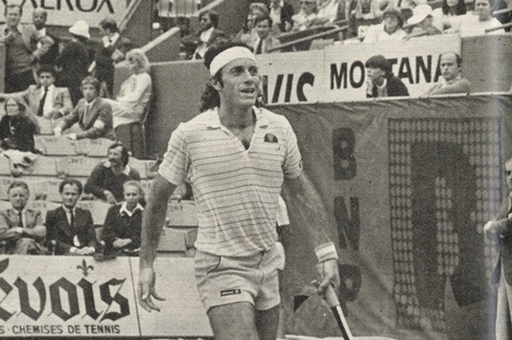 Guillermo Vilas en Roland Garros 1980, antes de entrar al quirófano. (Fuente: Prensa)