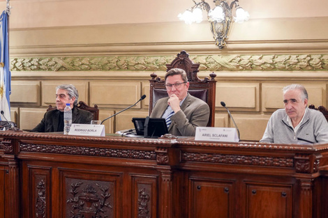 Traferri, Borla y Sclafani, los jefes de la comisión de Poder Ejecutivo y Legislativo. (Fuente: Gentileza)