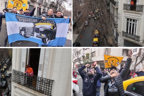 Un nuevo frente político de taxistas con Cristina realizó una intervención en las inmediaciones de su domicilio