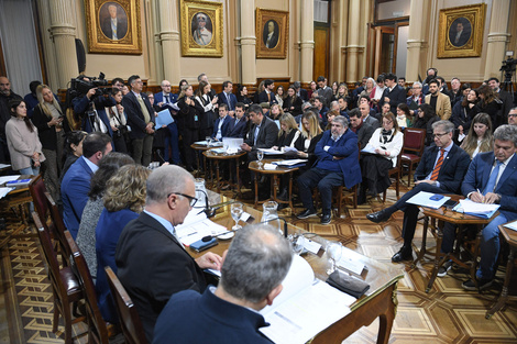 Ayer, durante una de las reuniones en el Senado.