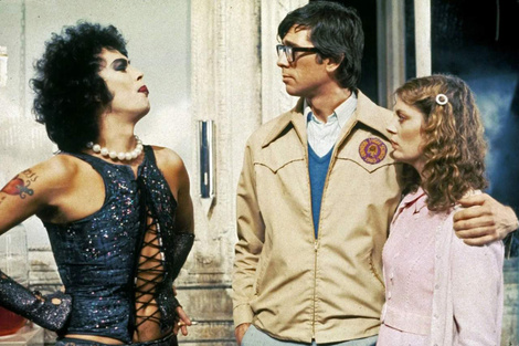 Tim Curry, Barry Bostwick y por Susan Sarandon en la película. (Fuente: Archivo)