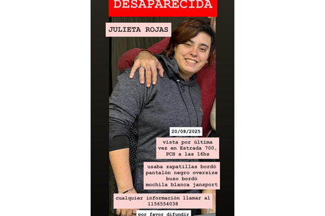 Julieta Rojas falta de su hogar desde hace tres días.