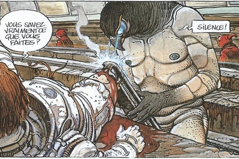Viñeta de La Foire aux immortels, versión original de la historieta de Bilal publicada en 1980. (Fuente: Archivo)