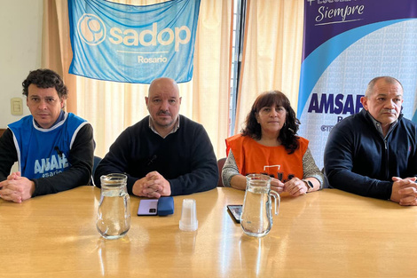 Amsafé local, provincial, Siprus y Sadop concentran en el Cemar. (Fuente: Gentileza)