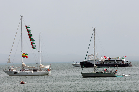 La flotilla después del ataque