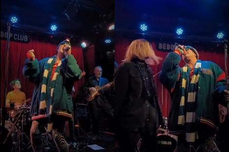 El "Pity" Álvarez cantó un tema de Charly García en un bar en Palermo