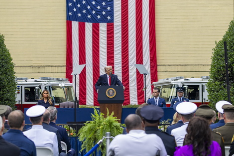 Trump encabezó una ceremonia en el Pentágono en homenaje a las víctimas del 11 de septiembre