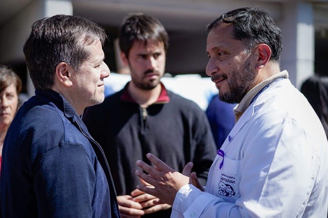El senador Mariano Recalde en el Hospital Garrahan. (Fuente: Prensa)