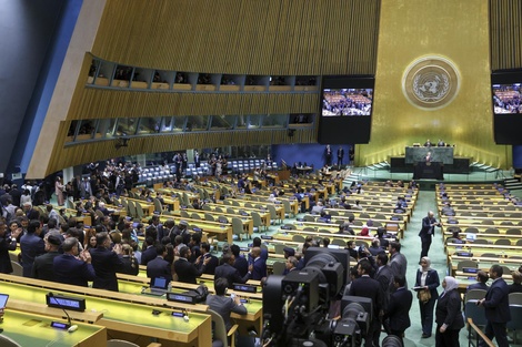 Delegados se retiran de la Asamblea General de la ONU mientras Netanyahu empieza a hablar. (Fuente: EFE)