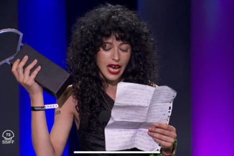 La actriz Camila Plaate, premiada en el Festival de San Sebastián por "Belén".