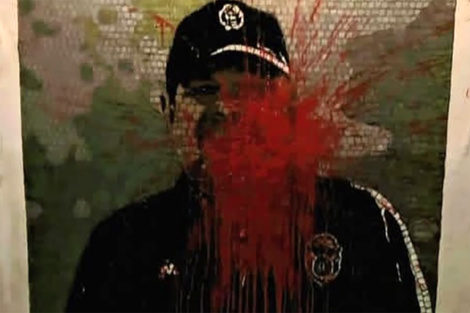 El muro de Maradona en la cancha de Gimnasia fue vandalizado