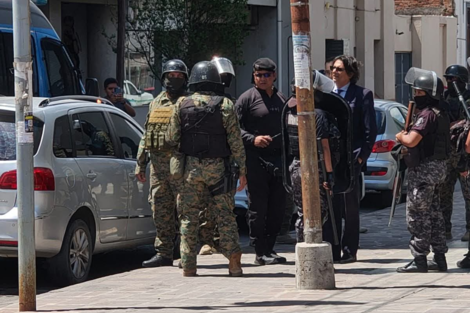 Lello Sánchez, en momentos del allanamiento a las oficinas del MPA