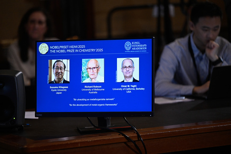Susumu Kitagawa, Richard Robson y Omar Yaghi, premiados.
