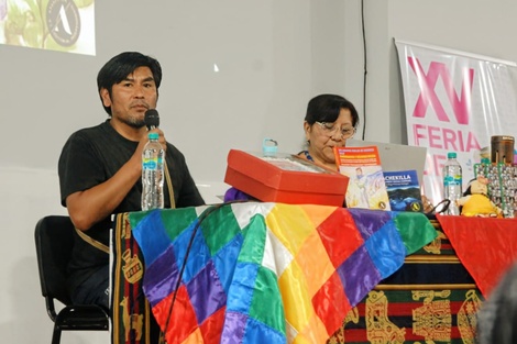 Milagro "Pachacutec" Domínguez durante su presentación