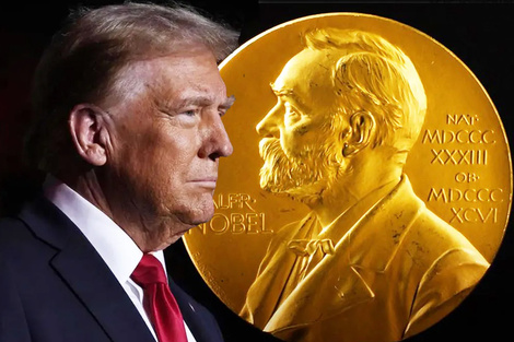 Trump publicó en sus redes su imagen junto a Alfred Nobel, creador del premio