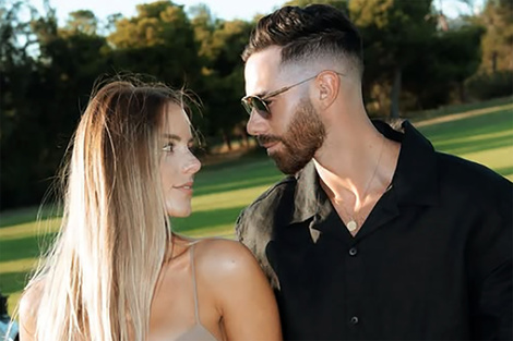 Luca Vildoza y su mujer Milica Tasic, jugadora de voley serbia (Fuente: Redes sociales)