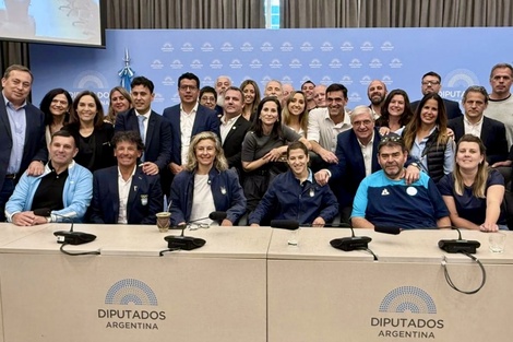 Medallistas olímpicos junto a los diputados
