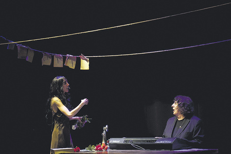 Alejandro Dolina y Cora Barengo en una obra que conjuga poesías y músicas. 