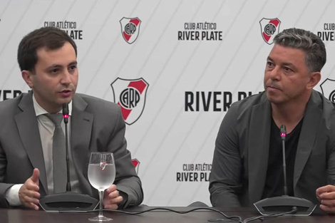 El presidente Di Carlo y Marcelo Gallardo anunciaron la renovación por un año