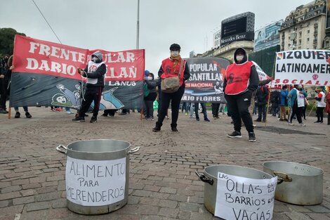 Movilización de organizaciones sociales en el centro porteño