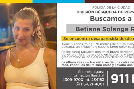 A una semana de la desaparición de Betiana Rossi: las 4 claves del caso y qué es lo último que se sabe